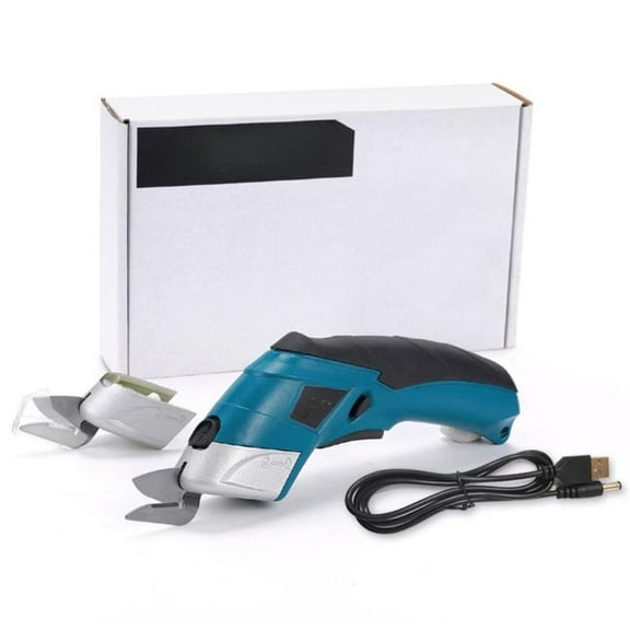 Electric Scissors, USB Rechargeable 3.6V Cordless Scissors with 2 Blade Heads, Cordless Power Tool Set, Multifunctional Electric Scissors for Cutting Paper, Plastic, Aluminum, Hardboard, Leather