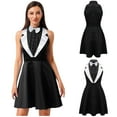 thumbnail image 7 of iiniim Women's Costume 80s 90s Style Sleeveless High Waist A-line Dress for Halloween Black XL, 7 of 7
