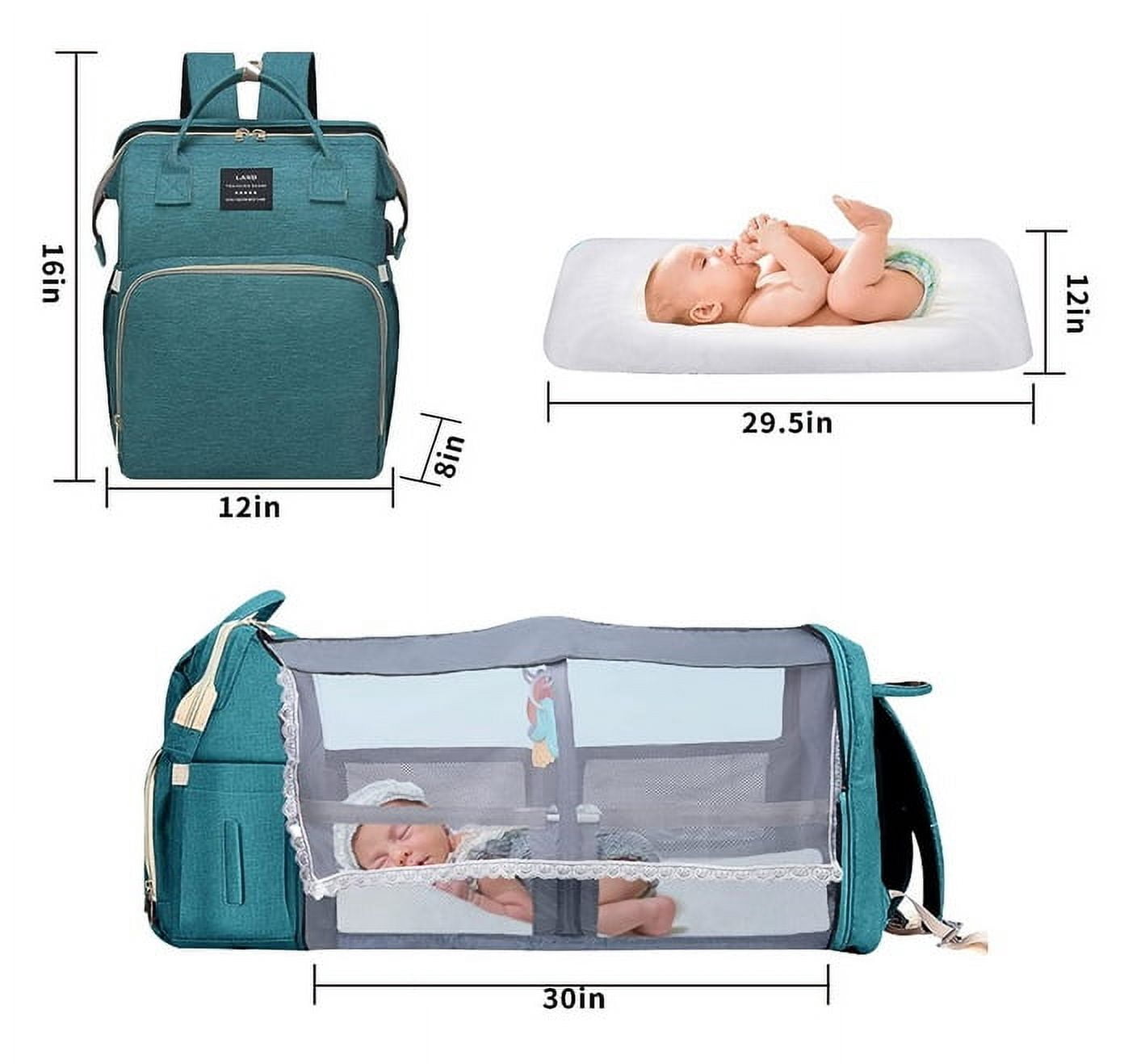 GoFives Backpack Diaper Bags with Changing Station, USB Charge Port, 1 Count