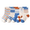 thumbnail image 1 of 5 pares de calcetines de media pantorrilla para niños, calcetines de algodón cómodos con patrón lindo de dibujos animados transpirables para niños y niñas M, de 3 a 5 años, talla de zapato: 25 a 28, 1 of 5