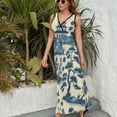 thumbnail image 6 of Vintage Blue Chinoiserie Toile Boat Dress Summer Street Style Bohemia Long Dresses Female Sleeveless Printed Maxi Dress, 6 of 9