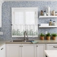 thumbnail image 6 of Green Flowers Kitchen Curtains and Valances Set, Rod Pocket Curtains Tier Farmhouse Window Curtains 24 Inch Length, Botanical Floral Plants Retro Farmhouse 3 Piece Kitchen Curtains Set, 6 of 6