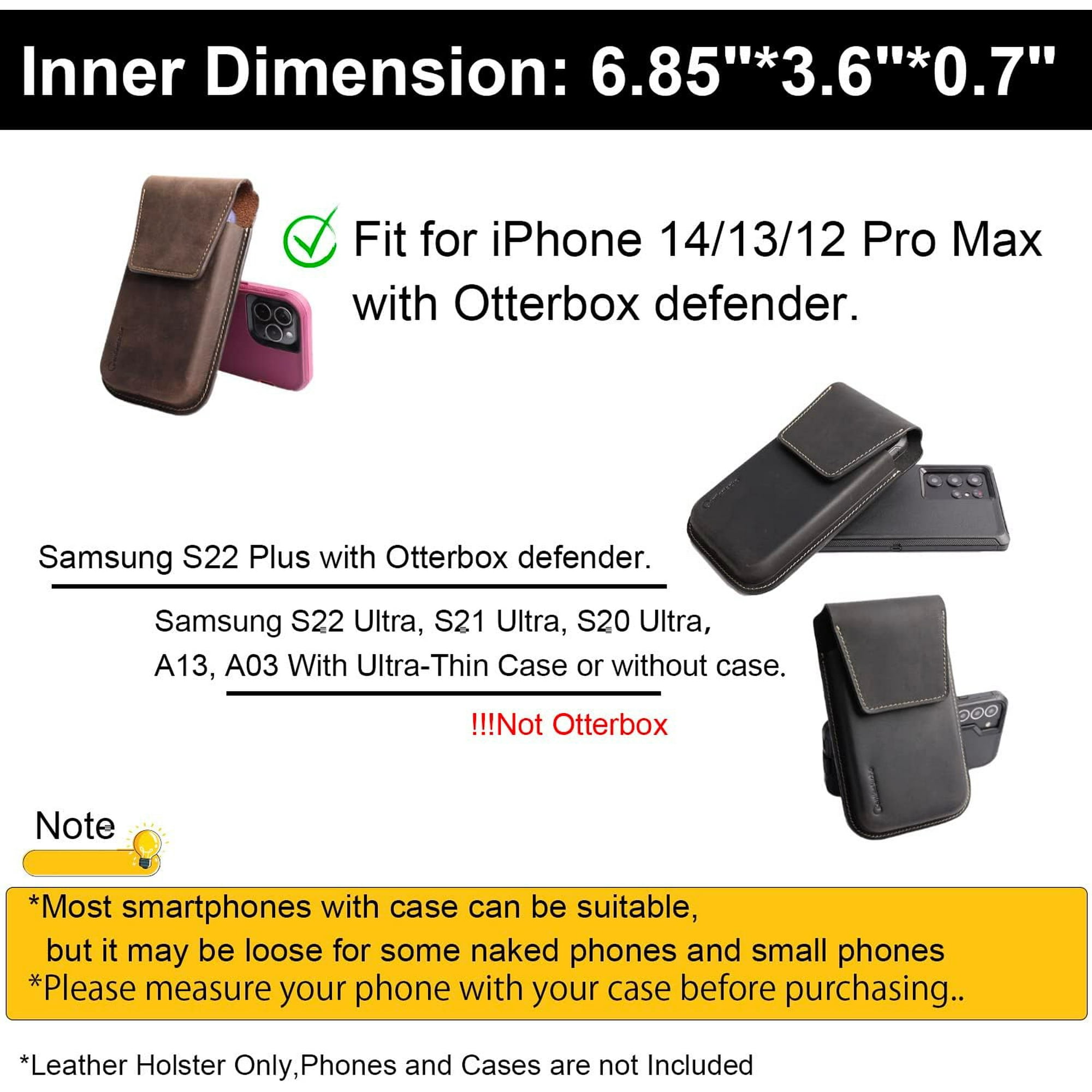 G Leather Cell Phone Holster with Belt Clip Flip Cell Phone Case for iPhone 14 13 Pro Max Phone Belt Holder for S22 Plus Universal Cell Phone Pouch for Smartphone Darkbrown Walmart