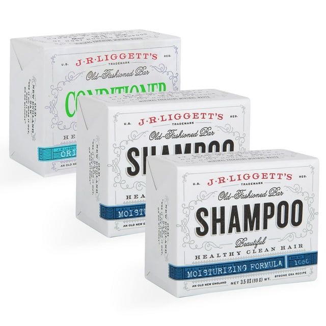 Jrliggett'S Nueva barra acondicionadora de 1.75 oz dos barras de champú de fórmula hidratante de 3.5 oz | Ingredientes totalmente naturales para un cabello limpio, suave y sin enredos | Biodegradable