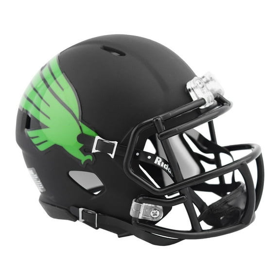 North Texas Mean Green Matte Black Riddell NCAA Speed Mini Helmet