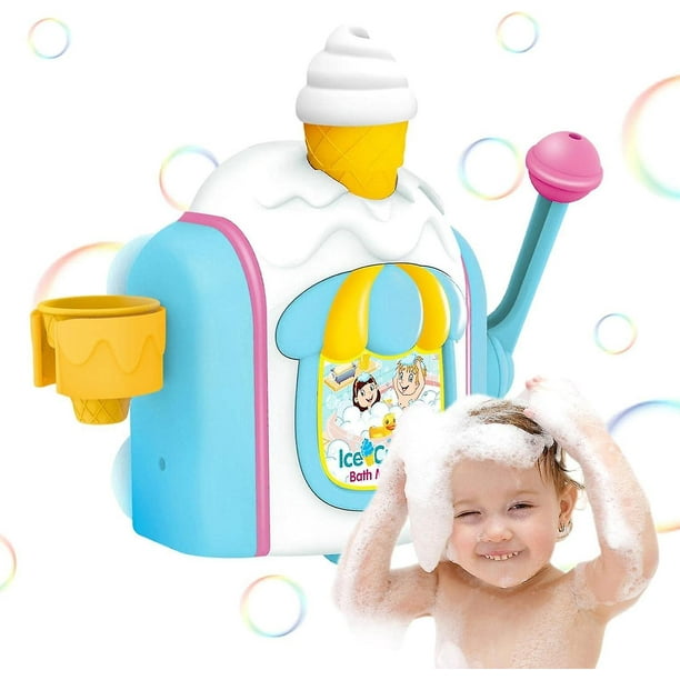 Ice Cream Toys for Kids, Bubble Bath Toy Gifts, Foam Machine, Ice Cream Bath Toy Bubble, Bath Bubble Machine with 4 Ice Cream Cones