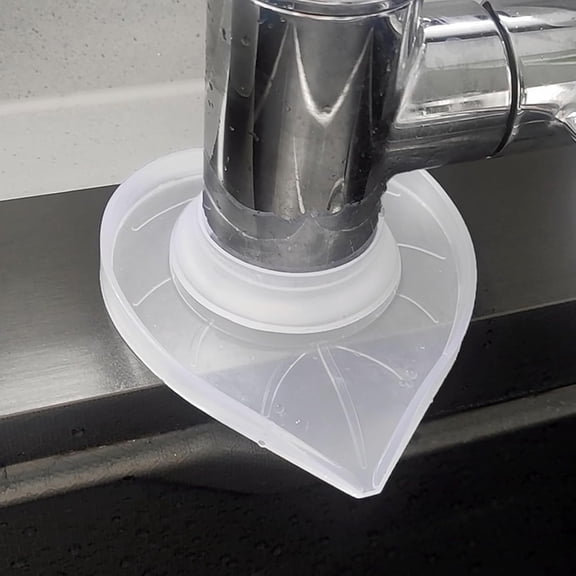 Silicone Faucet Mat Kitchen Tap Sink Countertop Protector Clear Compact Splash Guard Water Behind Draining(Clear,2PCS)