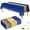 Blue and Gold, variant on 2 Pack Beach Party Decorations - Ocean Waves Plastic Tablecloth for Pool Party Decorations - Sea Water Print Table Cover for Summer Birthday Beach Theme Blue Backdrop Banner