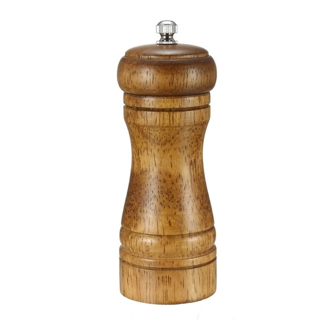 Unique Bargains Pepper Grinder, 5-inch Solid Wood Adjustable Coarseness Salt and Pepper Mill