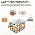 thumbnail image 7 of Colored Feathers Large Storage Bins with Linen Collapsible Lid Storage Box 16.7 x 12.6 x 11.8in, 7 of 7