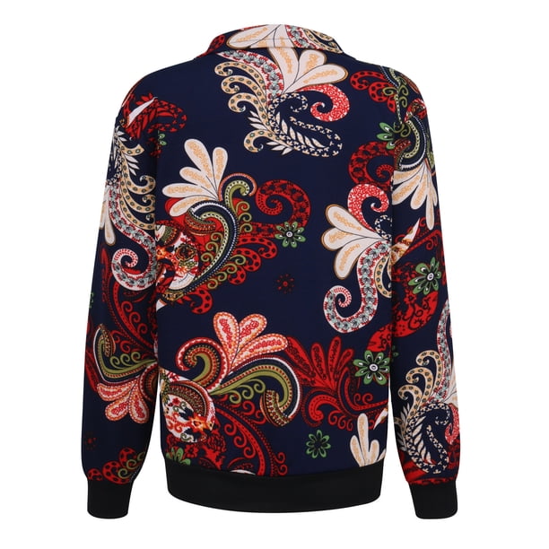 Mujeres moda Turndown Collar Casual cremallera manga larga chaqueta blusa abrigo prendas de vestir abrigo Pompotops qwe16979