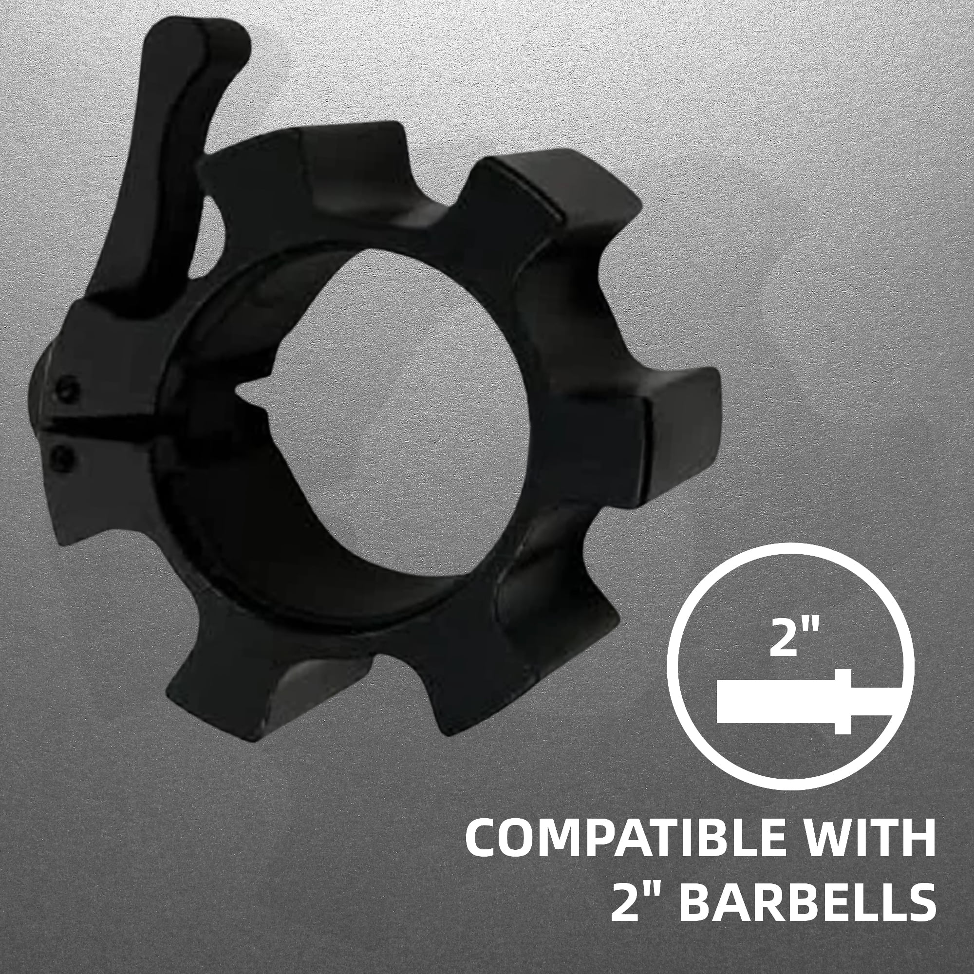 FlexWave Fitness Aluminum Olympic Barbell Collars, Quick-Release Locking Clamps, 2-Inch Weight Clips for Weightlifting, Pair
