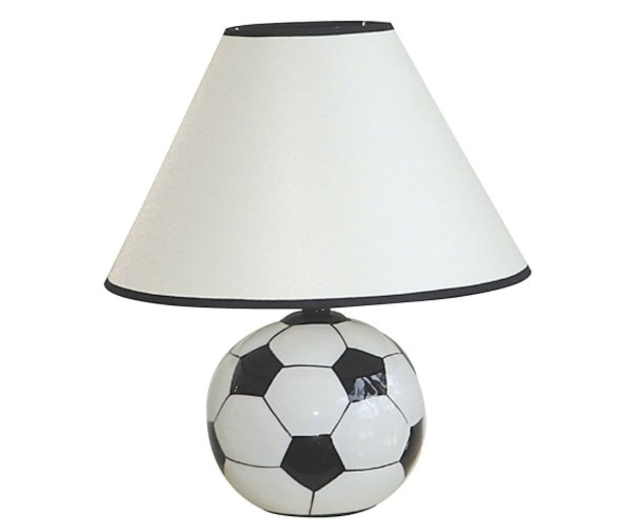 Ore International 604sc Ceramic 60 Watt Soccer Table Lamp White