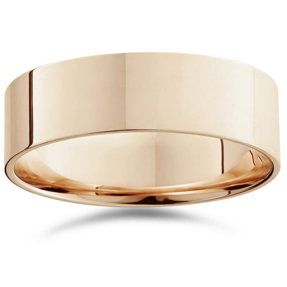 Pompeii 7mm Flat High Polished Wedding Band 14K Rose Gold (,)