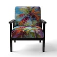 thumbnail image 4 of Designart "Pop Art Palm Trees II" Multi-Color Floral Upholstered Accent Chair - Traditional Arm Chair For Bedroom, 4 of 5