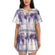 thumbnail image 1 of Fotbe Lavender Blooms Window Conjunto de Pijama Estampado para Mujer, 2 Piezas, Ropa de Dormir con Camiseta de Manga Corta y Shorts Suaves-Small, 1 of 6