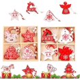 thumbnail image 1 of Adornos navideños de madera Foohvr 24 piezas colgantes para árbol de Navidad, 1 of 5