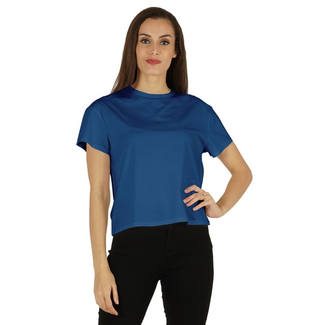 Inkmeso T-Shirt à Manches Courtes pour Femmes Épaules Tombantes Col Rond T-Shirts d'Été Décontractés