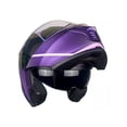 thumbnail image 4 of Casco Abatible Kov Moto Thunder Waves Morado Mujer Luz Led Talla XL, 4 of 5