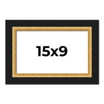 15x9 Frame Gold Real Wood Picture Frame Width 2.25 Inches | Interior Frame Depth 0.5 Inches |
