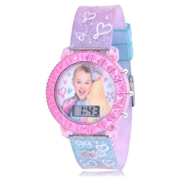 Nickelodeon Jojo Siwa Unisex Child Flashing LCD Watch and Hair Ties Bracelet Set (JOJ4388WM)