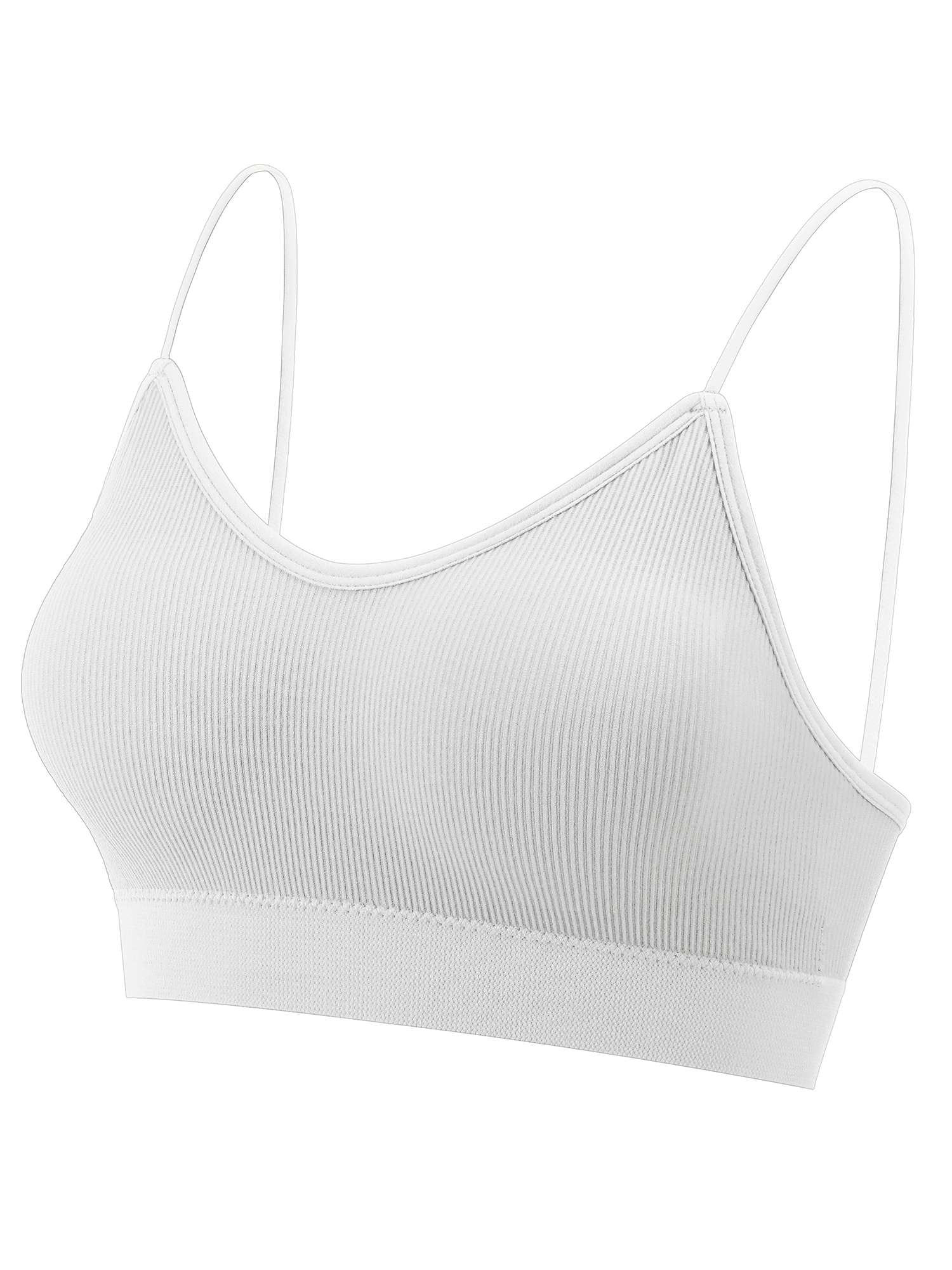 Spencer 3 Pieces Women V Neck Cami Bra Bralettes Padded Seamless Bralette Straps Sleeping Bra Pullover Style Tank Top Bra