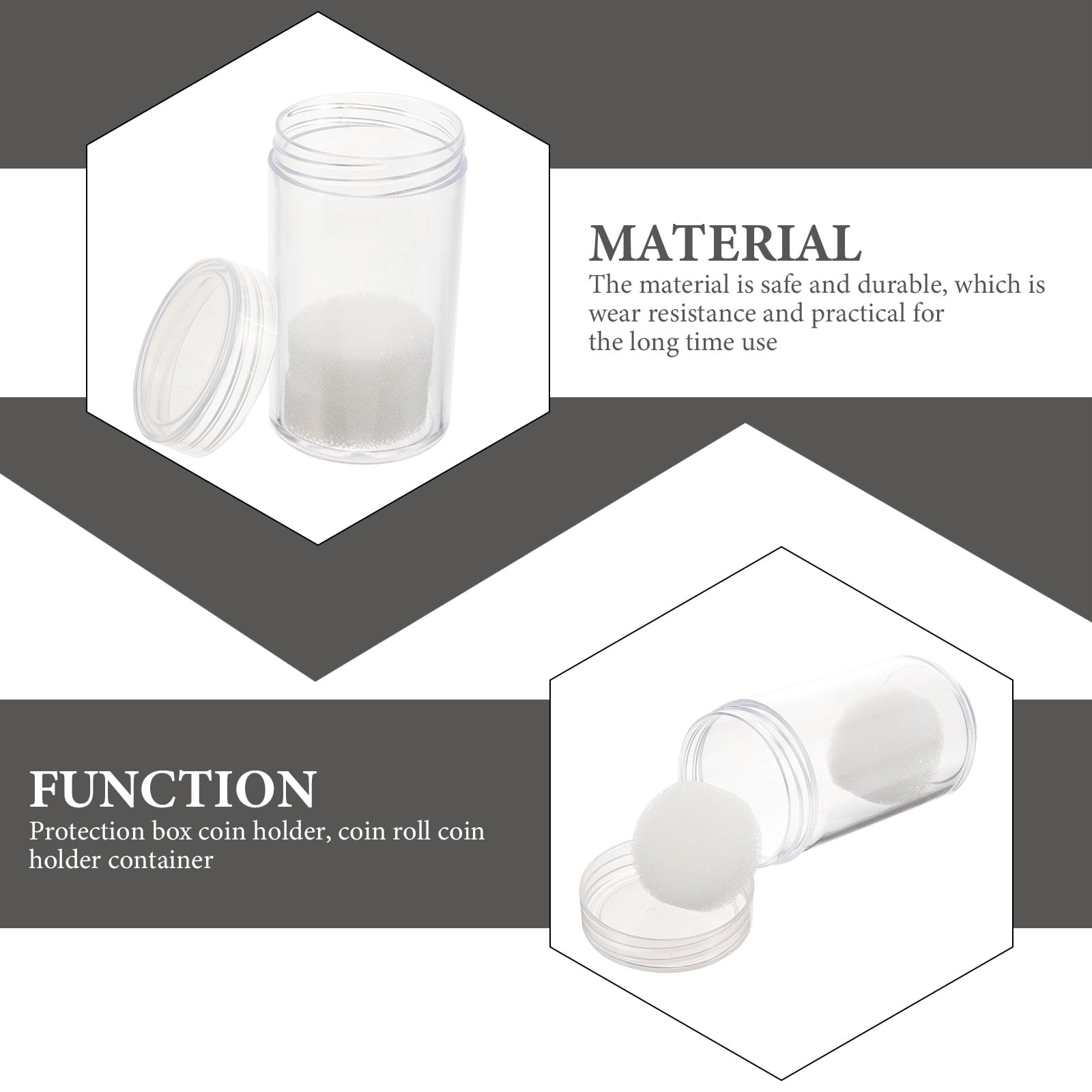 Tubes De Rangement Pièces 25mm Transparents Avec Éponges - Lot De 10 Pour Collection Monnaie