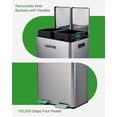 thumbnail image 2 of 2 x 8 Gallon Dual Compartment Trash Can, Slow Close Step Pedal Garbage Bin with Removable Buckets, White Stainless Steel Recycling Can for Kitchen Office - Silver, 2 of 7