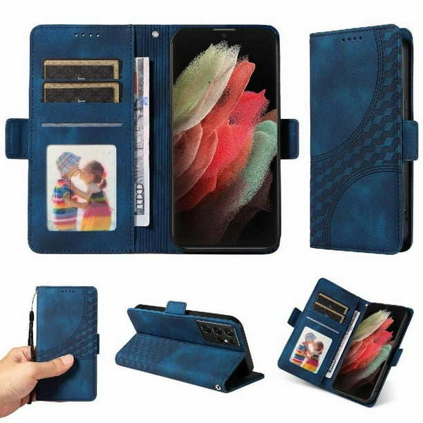 Funda GANGXUN para Samsung Galaxy S21 Ultra con diseño acolchado elegante, cuero PU, protección total y ajuste preciso