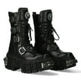 thumbnail image 2 of New Rock Boots WALL1473-S3 Unisex Metallic Black Leather Platform Gothic Boots 36, 2 of 6