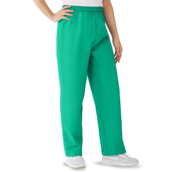 AngelStat Ladies Modern Fit No Pocket Elastic Waistband Scrub Pant Jade Size S