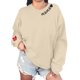thumbnail image 3 of Camiseta con Capucha Suelta de Moda Impresa de Manga Larga para las Mujeres, Camisetas de Manga Larga para las Mujeres Cuello Redondo Casual, 3 of 7