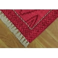 thumbnail image 7 of Casavani Hand Block Printed Cotton Dhurrie Red Study Room Carpets Square Outdoor Rug 4x4 feet, 7 of 7