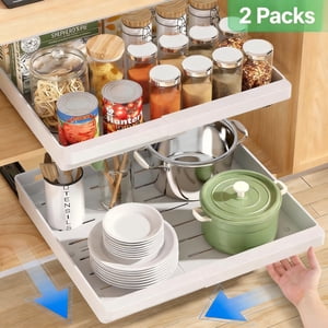 AOKIWO 2-Pack Expandable Pull-Out Cabinet Organizer