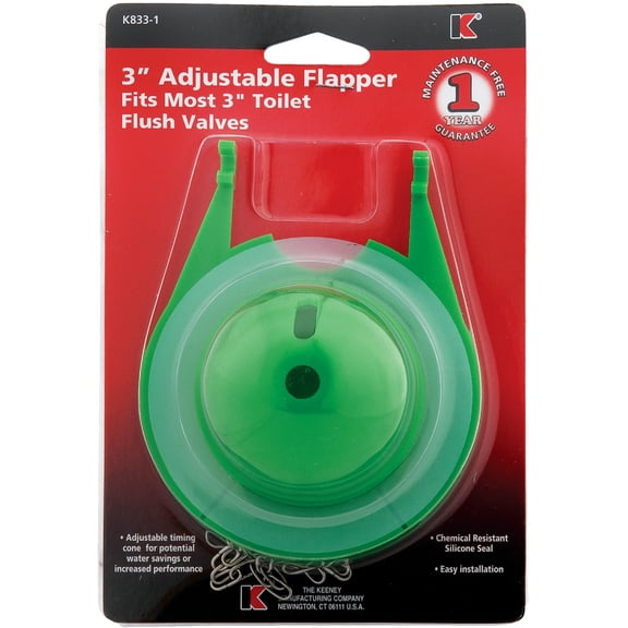 Keeney K833-1 3-in Adjustable Toilet Tank Flapper with Timing Cone