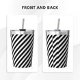 thumbnail image 3 of PAYOHTO Black White Diagonal Stripes Insulated Stainless Steel Tumbler 12 oz Thermos Come with Straw Kids Leak-Proof Travel Mug Cup, 3 of 7