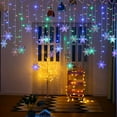 thumbnail image 2 of Lava Christmas Snowflake Curtain Lights 96 LED Window Hanging Fairy String Lights for Home Wedding Party Decor Colorful, 2 of 9