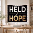 thumbnail image 5 of Held By Hope Quote on Black Background, Calming Minimalist for Positive Quote Lovers, Gold Hope Wall Art, Friendship Gift Tapestry Wall Hanging for Bedroom and Office, 5 of 7