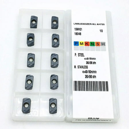 

10Pcs LNMU03 LNMU0303ZER-MJ AH725 CNC Carbide Milling Cutter Insert For EXN03R