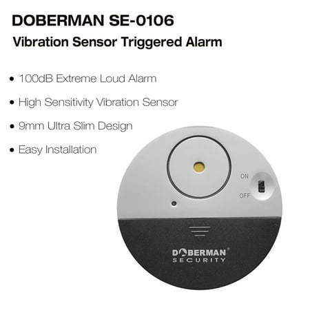 Doberman Security Home Office Security Slim Wireless Door Window Vibration Burglar Alarm Alert Sensor