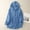 Blue, variant on Hvot&aat Women's Lightweight Cotton Linen Hoodie Solid Color Long Sleeve Button Down Drawstring Casual Outerwear
