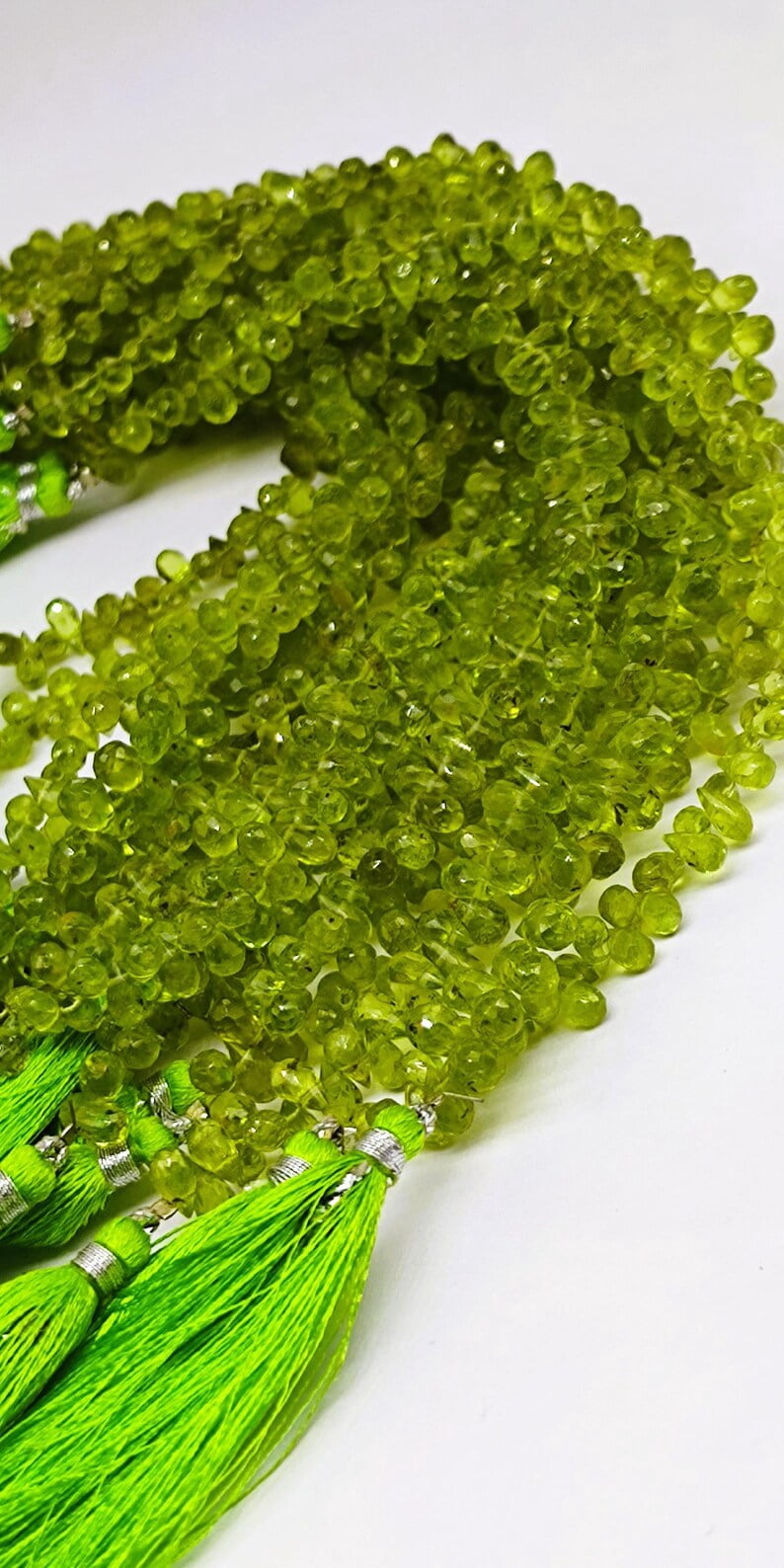 AAA Natural Peridot Faceted 4x6mm Teardrop Beads, AA+ Quality Green Gemstone Drops 8 Inch long For Jewelry Making Like Necklace , Bracelets, Earrings Gift for Mom