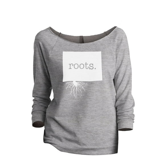 Thread Tank Home Roots State Colorado CO Women's Slouchy 3/4 Sleeves Raglan Sweatshirt Sport Grey X-Large