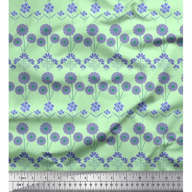 Soimoi Feuilles de Soie & Tissu Imprimé Artistique Floral 1 Yard 42 Inch Wide