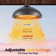 thumbnail image 6 of Advwin Outdoor Patio Heater,1500W Electric Hanging Patio Heater 3S Fast Heating,Ceiling Mounted Heater for Balcony,Courtyard, Garage,Overheat & Tip-Over Protection 3 Adjustable Modes,IP55 Waterproof, 6 of 10