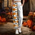 thumbnail image 4 of YDFCWXW Women's Halloween Print Pants, Elastic Waist Joggers with Drawstring, Casual Loose Fit Sweatpants White, 3XL, 4 of 7