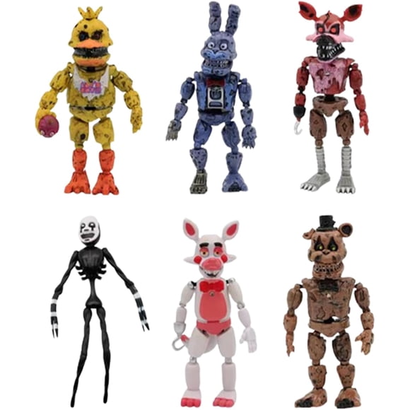 LAICAIW 5/6PCS Five Nights at Freddys PVC Action Figure, Five Nights at Freddys Series Bonnie Foxy Fnafs Toy Fazbear Bear Doll Model Toys, PVC Bear Model Collectible Doll,Game Party Favors, Cute Sta