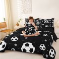 thumbnail image 4 of Erosebridal Kids Football Print Letter B 7-Piece Twin Bedding Sets,Soccer Ball Games Bedding Comforter Set For Ball Boys,Reversible Black, 4 of 7