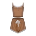thumbnail image 4 of Lixiuxyad Set 2 Women Summer Breathable Solid Color Suspender Shorts Sexy And Interesting Pajamas Outer Wear Home Clothes Set, 4 of 5