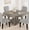 Gray, variant on 47 Inch Square Dining Table for 4-6, Wood Kitchen Table with Storage Shelf, Triangular Leg Base, Farmhouse Dining Room Table for Apartment and Small Spaces